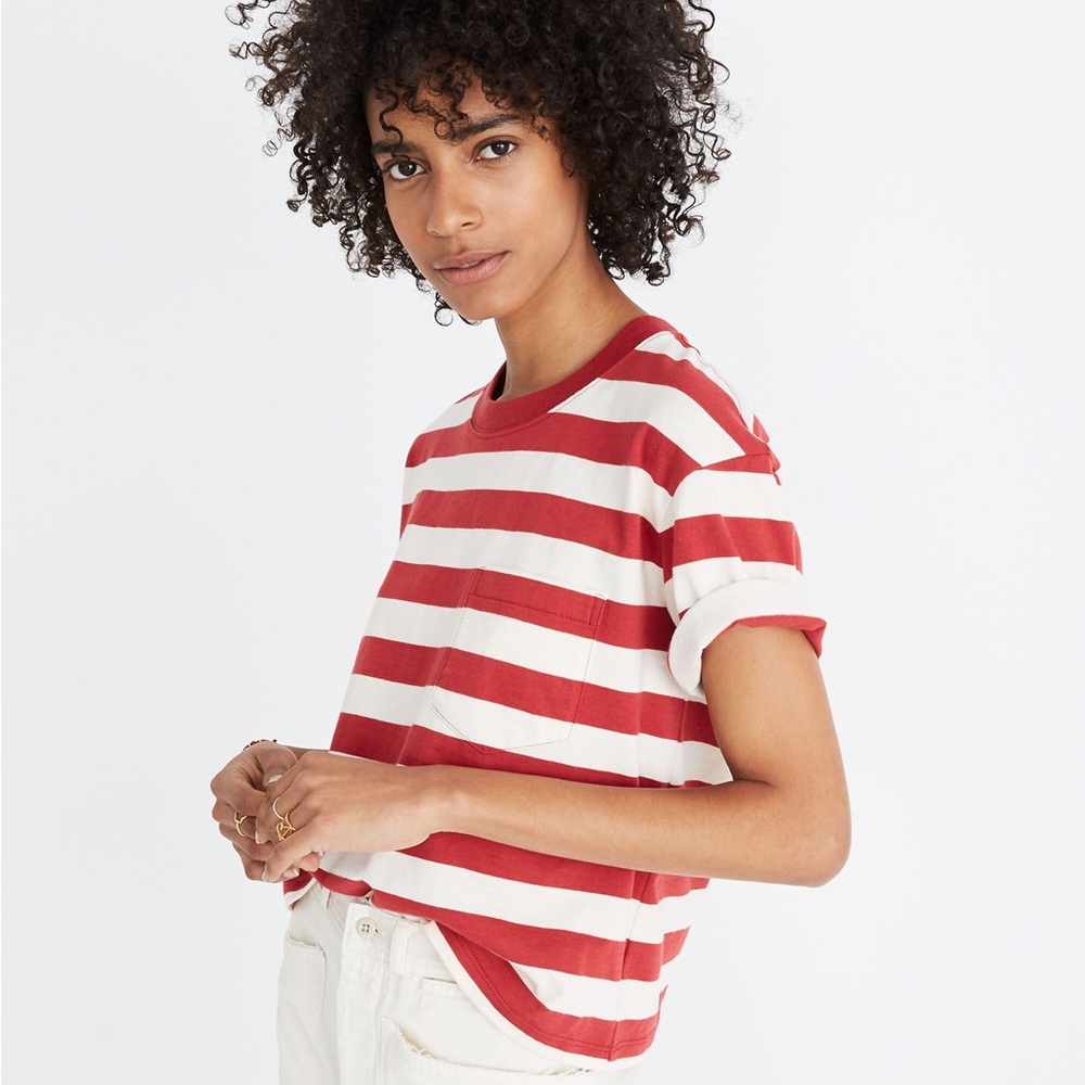 madewell easy crop tee in murph stripe